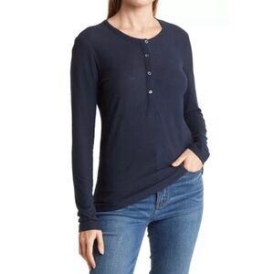 NEW STANDARD JAMES PERSE Slub Jersey Henley in Deep